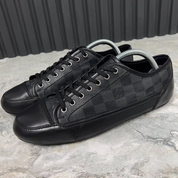 Louis Vuitton Brooklyn Sneakers Damier Black Leather 7 LV or 8 US or 41 EU - Picture 1 of 11